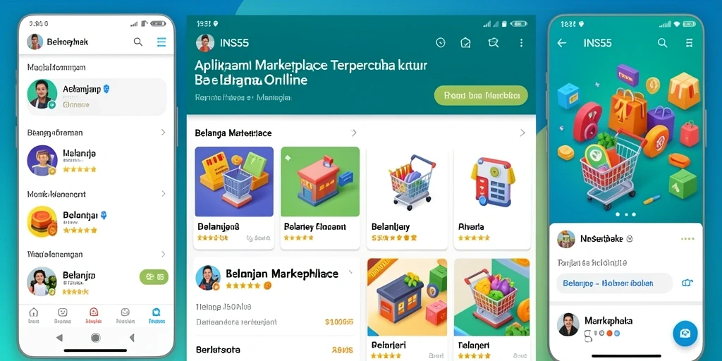 Tampilan antarmuka aplikasi INS55 yang user-friendly untuk belanja online.