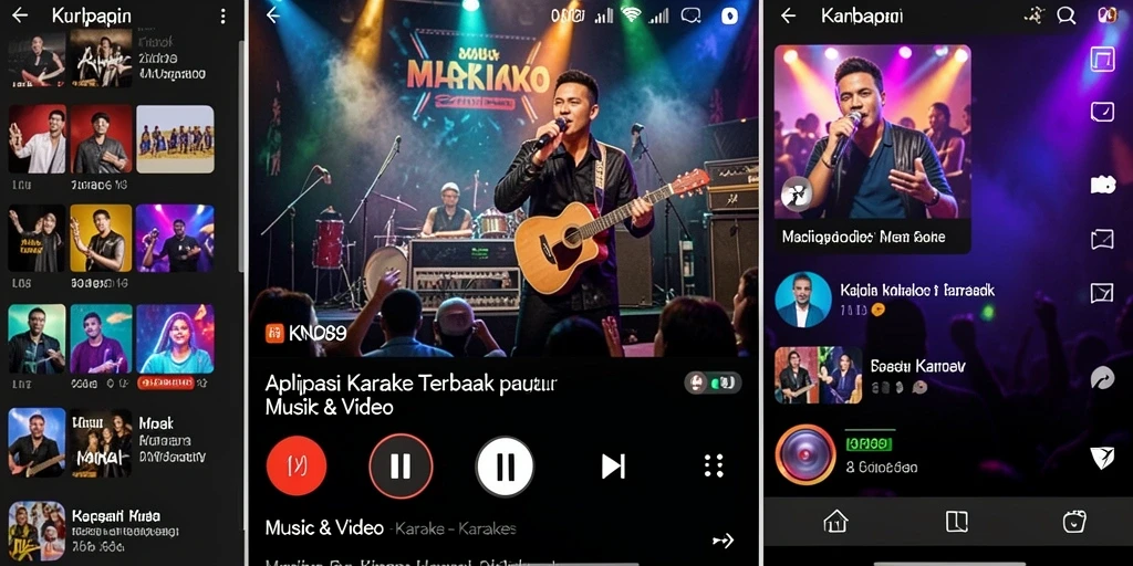Antarmuka pengguna KNO89 dengan fitur karaoke yang menarik.