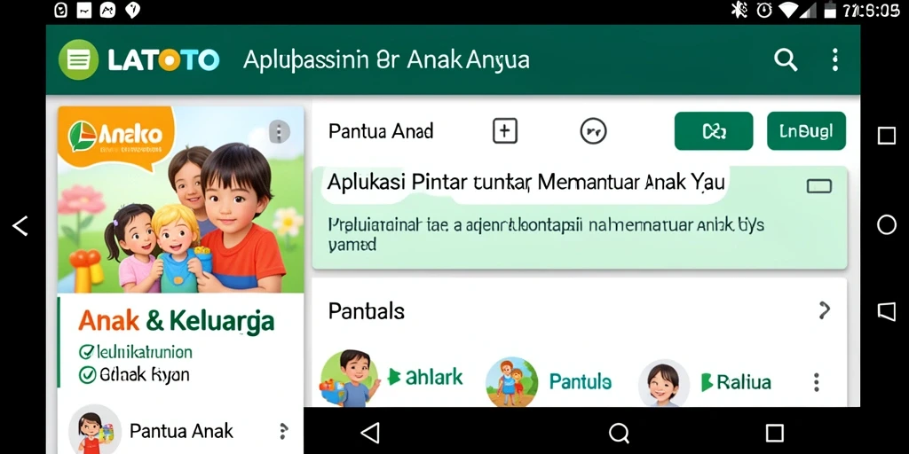 Tampilan antarmuka LATOTO yang menarik dan ramah anak.