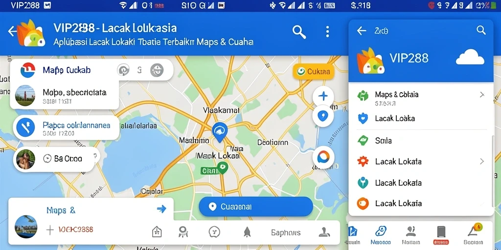 Antarmuka VIP288 menampilkan fungsi Lacak Lokasi yang intuitif dan informatif.