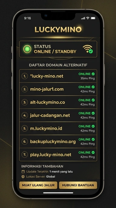 Tampilan link alternatif luckymino