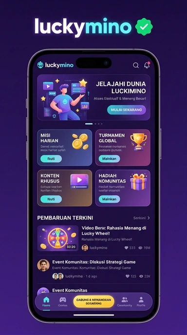 Tampilan kanal resmi luckymino